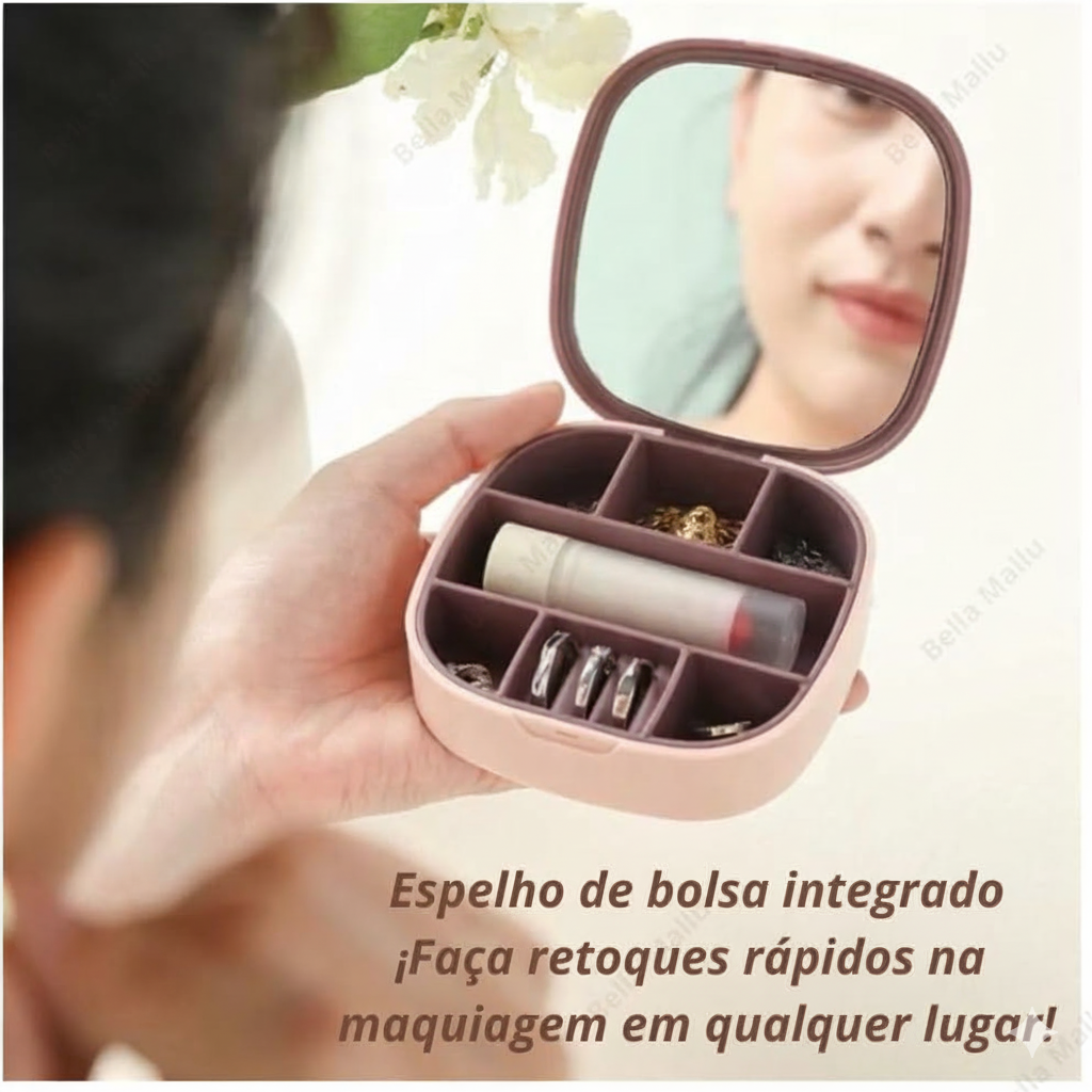 MINI JOYERO CON ESPEJO DE VIAJE
